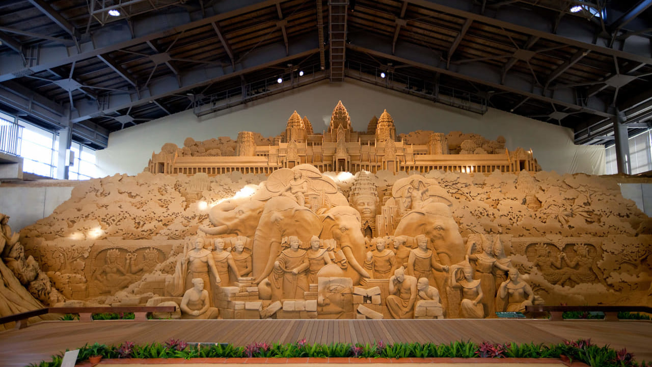 砂の美術館の砂の彫刻の展示風景