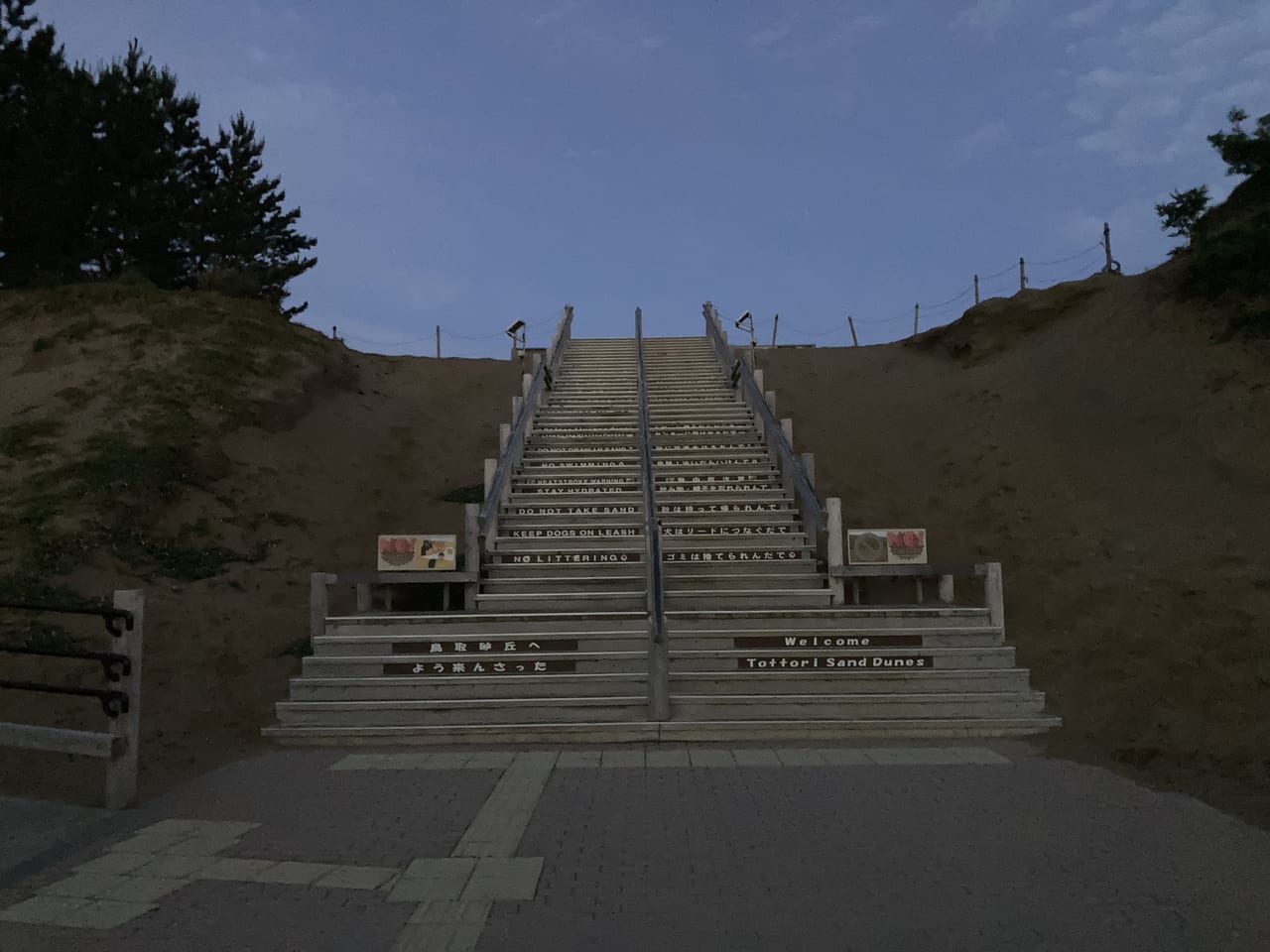 砂丘入り口の階段