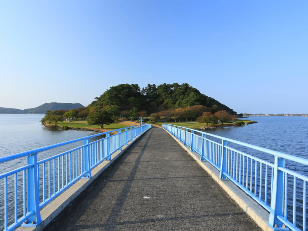 湖山池と青島
